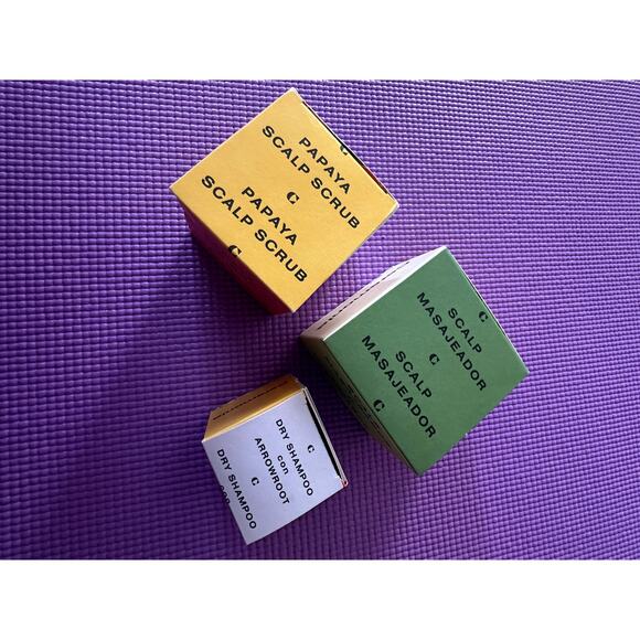 $78 Ceremonia hair Bundle: papaya scalp scrub, scalp massager, dry shampoo NEW - Picture 1 of 3